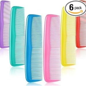 Ahuja Mart Multi-Color Hair Comb Set | 6-Piece Styling & Grooming Combs for Men, Women & Kids | Anti-Static, Smooth Teeth, Durable Plastic Hair Combs for Daily Use