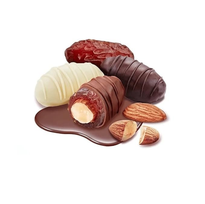 Ahuja Mart Premium Christmas Choco Dates 500G – Assorted Milk Chocolate Coated Dates with Almonds | Festive Gift Pack | Holiday Special Choco Treats | Rich, Creamy & Crunchy | Ideal for Christmas Gifting & Celebrations - Image 5
