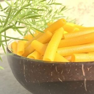 Ahuja Mart Premium Yellow Pipe Fryums 1KG– Ready-to-Fry Crunchy Tube Fryums for Kids Snacks, Homemade Namkeen, Frying & Air-Frying | Crispy, Tasty & Easy-to-Cook Fry Snack