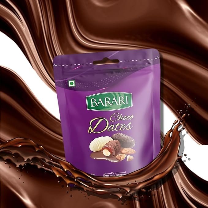 Ahuja Mart Premium Christmas Choco Dates 500G – Assorted Milk Chocolate Coated Dates with Almonds | Festive Gift Pack | Holiday Special Choco Treats | Rich, Creamy & Crunchy | Ideal for Christmas Gifting & Celebrations - Image 4