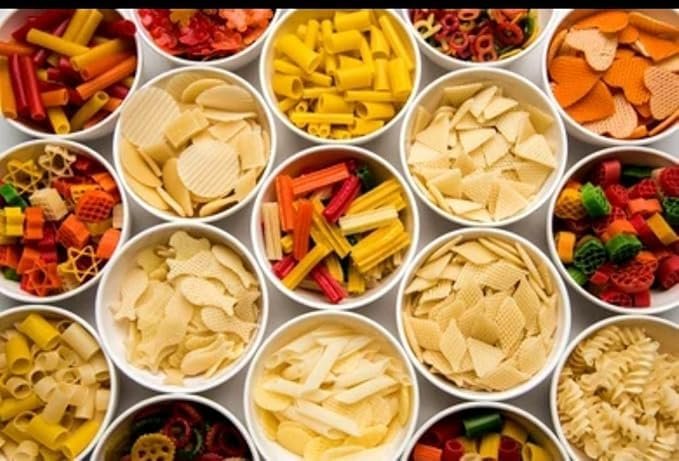 Ahuja Mart Premium Assorted Fryums 1KG– Multicolour Ready-to-Fry Snacks in Fun Shapes | Crispy, Light & Delicious Fryums for Kids and Family | Perfect for Parties, Tiffin & Evening Snacks - Image 2