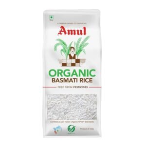 Ahuja Mart Organic Basmati Rice 1KG– Premium Long Grain Aromatic Rice | 100% Natural, Pesticide-Free, Soft & Fluffy Texture | Certified Organic Basmati for Daily Cooking & Special Dishes