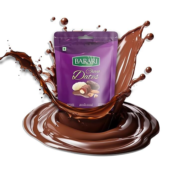 Ahuja Mart Premium Christmas Choco Dates 500G – Assorted Milk Chocolate Coated Dates with Almonds | Festive Gift Pack | Holiday Special Choco Treats | Rich, Creamy & Crunchy | Ideal for Christmas Gifting & Celebrations - Image 3