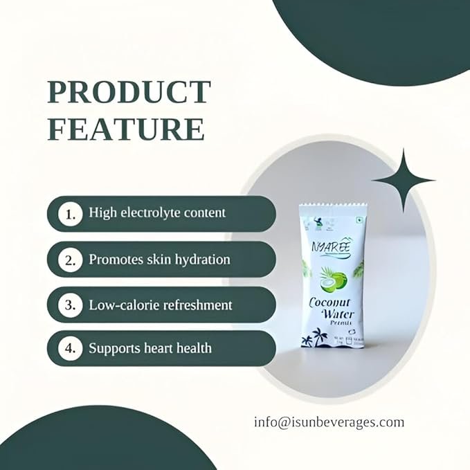 Ahuja Mart Coconut Water Premix 30 Sachets– Instant Hydration Drink | Natural Tender Coconut Flavor | No Preservatives | Travel-Friendly Energy Drink Powder | 30 Stick Packs - Image 6