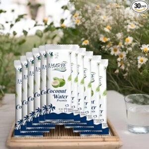 Ahuja Mart Coconut Water Premix 30 Sachets– Instant Hydration Drink | Natural Tender Coconut Flavor | No Preservatives | Travel-Friendly Energy Drink Powder | 30 Stick Packs