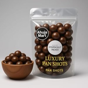 Ahuja Mart Luxury Pan Shots 500G – Premium Chocolate-Coated Sweet Pan Balls | Hygienically Packed Mouth Freshener | Rich Flavour Pan Shots for Gifting, Snacking & After-Meal Refreshment
