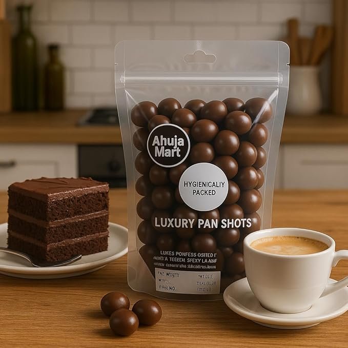 Ahuja Mart Luxury Pan Shots 500G – Premium Chocolate-Coated Sweet Pan Balls | Hygienically Packed Mouth Freshener | Rich Flavour Pan Shots for Gifting, Snacking & After-Meal Refreshment