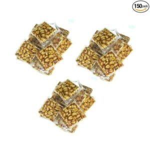 Ahuja Mart Premium Peanut Chikki Bites – Crunchy Mini Groundnut Squares | Fresh Jaggery Gajak | Traditional Indian Sweet | Ready-to-Eat Bite-Sized Peanut Ladoo Cubes | 150 Pack