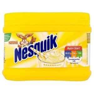 Ahuja Mart Nesquik Banana Flavour Milk Drink Powder 300G – Nutri-Start Formula with Vitamin D, Zinc & Iron | Instant Banana Milk Mix for Kids | Smooth & Creamy Beverage Enhancer