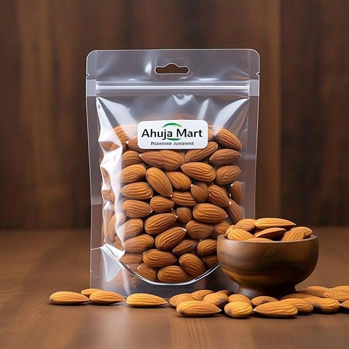 Ahuja Mart Premium Almonds –250G | Fresh & Crunchy Whole Almond Nuts | High-Protein, Fiber-Rich Dry Fruits | Healthy Snacking & Cooking | Hygienically Packed California-Grade Almonds