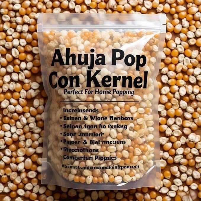 Ahuja Mart Premium Popcorn Kernels 1KG– High-Quality Golden Maize for Extra-Crispy Homemade Popcorn | Big Fluffy Pops | Clean, Hygienic & Non-GMO Corn for Microwave, Cooker & Air Popper
