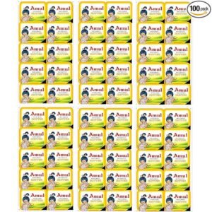 Ahuja Mart Premium Salted Butter 100-Pack | Fresh & Creamy Daily Use Butter Portions | Ideal for Hotels, Cafes, Restaurants, Baking & Breakfast | Long Shelf Life | Hygienically Packed Dairy Product