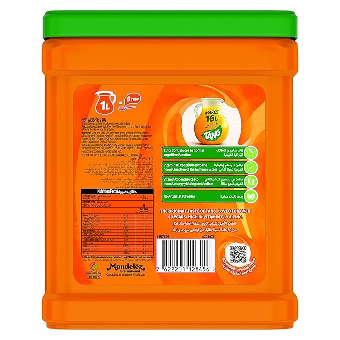 Ahuja Mart Tang Orange Instant Drink Mix | Vitamin C Rich Refreshing Fruit Beverage Powder | Quick Energy Boost | 2 kg Jar | Perfect for Home, Kids & Summer Drinks