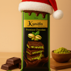 Ahuja Mart Christmas Special Premium Pistachio Kunafa Chocolate Bar 100G – Rich Pistachio Filling, Festive Gift Edition, Smooth Milk Chocolate, Holiday Gifting Chocolate Treat, Celebrations & Christmas Hampers