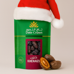 Ahuja Mart Premium Date Crown Khenaizi Dates 500G – Fresh & Soft UAE Dates | Christmas Special Pack with Santa Hat | Natural Energy Booster | Rich Flavor | Perfect for Gifting, Baking & Festive Celebrations