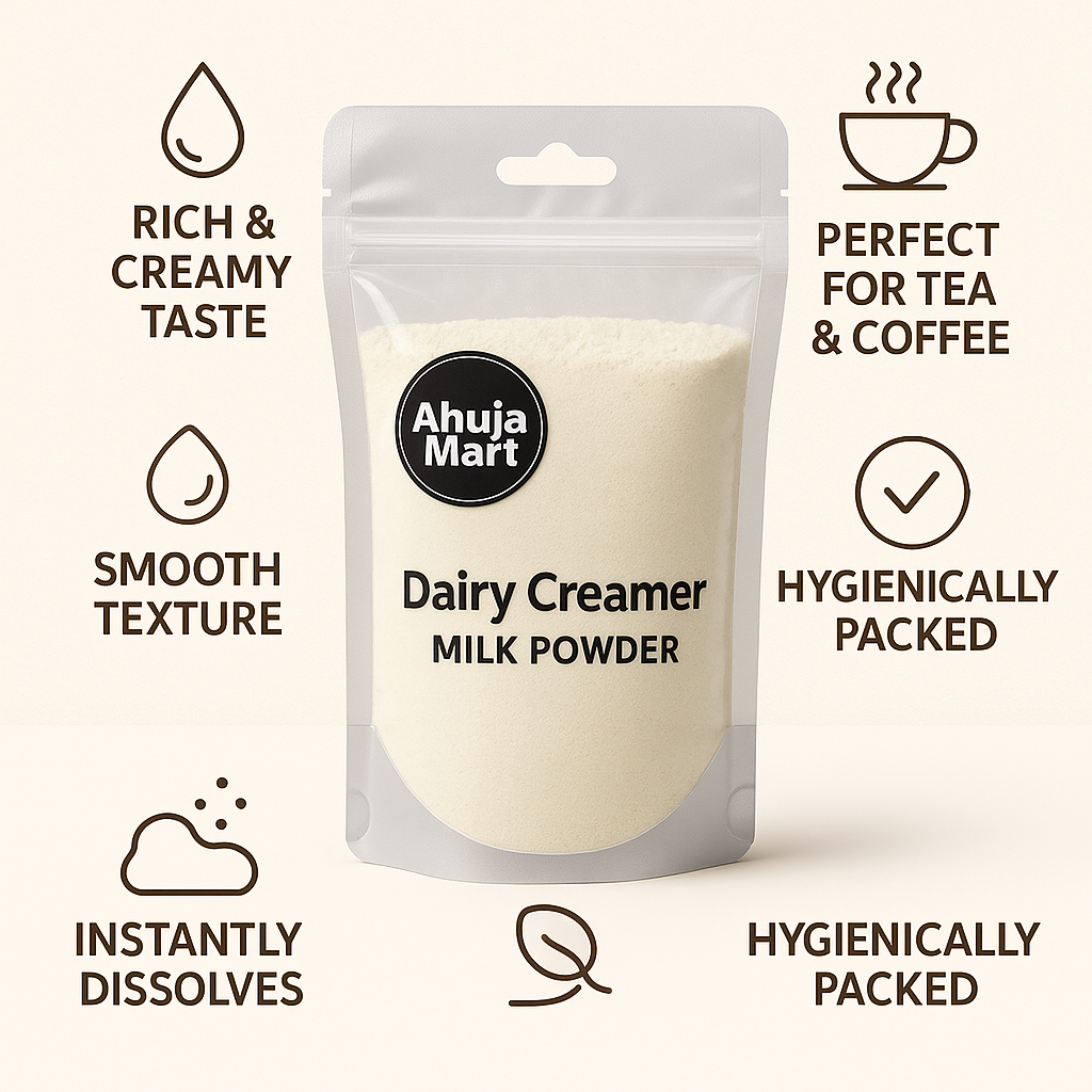 Ahuja Mart Premium Dairy Creamer Milk Powder 200G – Instant Dissolving Whitener for Tea, Coffee & Cooking – Rich & Creamy Texture, No Lumps, Long Shelf Life - Image 6