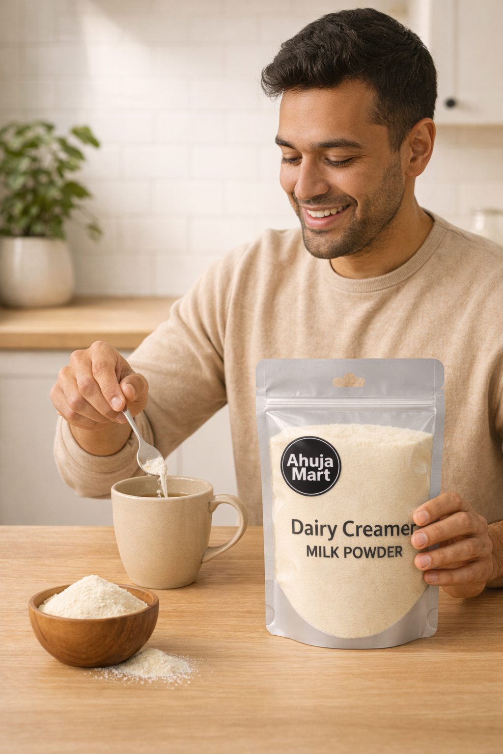 Ahuja Mart Premium Dairy Creamer Milk Powder 200G – Instant Dissolving Whitener for Tea, Coffee & Cooking – Rich & Creamy Texture, No Lumps, Long Shelf Life - Image 4