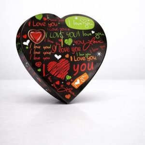 Ahuja Mart Romantic Heart Shape Chocolate Gift Box with 24K Golden Rose | Luxury Love Gift for Valentine, Anniversary, Birthday & Special Occasions