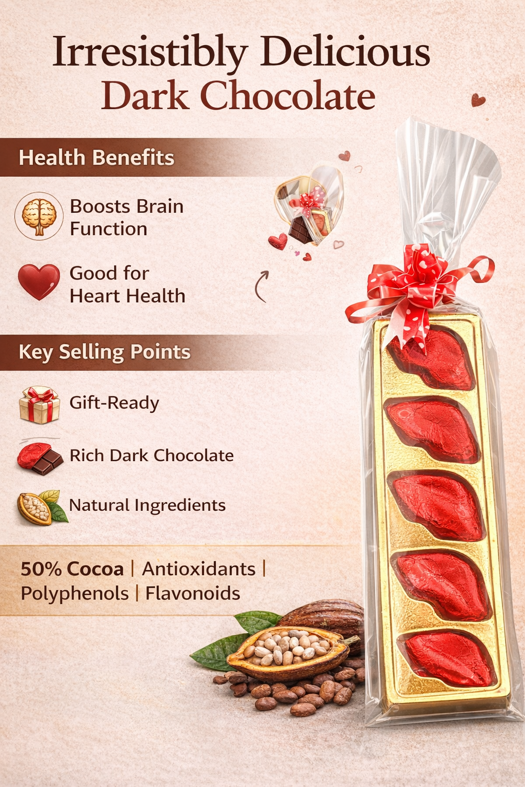 Ahuja Mart Valentine Chocolates Gift Pack | Premium Heart Shape Chocolate Gift for Valentine’s Day, Anniversary & Romantic Occasions - Image 2