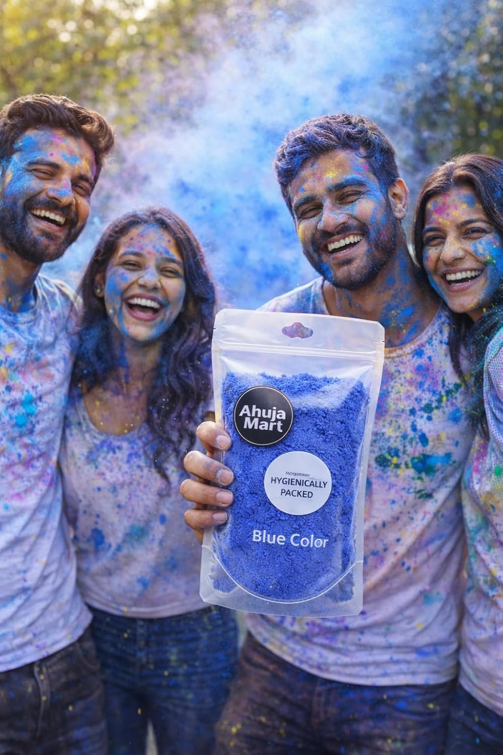 Ahuja Mart Blue Color Powder 500g– Premium Holi Gulal,| Herbal Gulal, Fine & Vibrant Festival Color, Hygienically Packed, Safe for Celebrations &; Decorations - Image 4