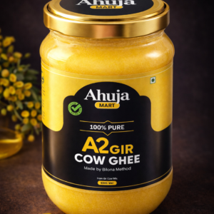 Ahuja Mart 100% Pure A2 Gir Cow Ghee (1KG) | Traditional Bilona Method | Vedic Grass-Fed Cow Ghee for Cooking & Health | Lab Tested, Natural & Keto Friendly