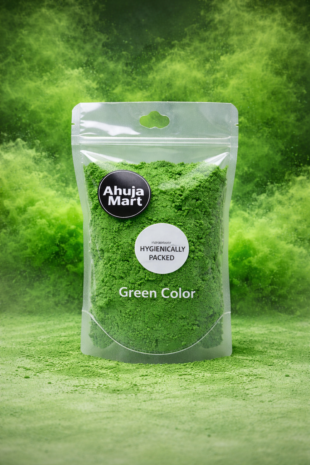 Ahuja Mart Green Color Powder (200g)Premium Bright Green Gulal for Holi | Hygienically Packed Festival Color | Smooth Texture, Vibrant & Long-Lasting