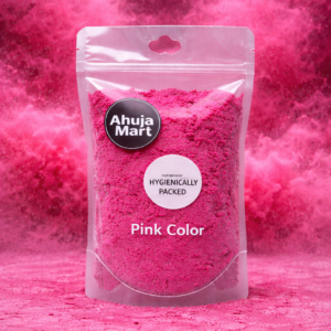 Ahuja Mart Pink Color Powder (500g) Premium Bright Pink Gulal for Holi | Hygienically Packed Festival Color | Smooth Texture, Vibrant & Long-Lasting
