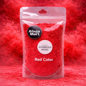 Ahuja Mart Red Color Powder (500g) Premium Bright Red Gulal for Holi | Hygienically Packed Festival Color | Smooth Texture, Vibrant & Long-Lasting