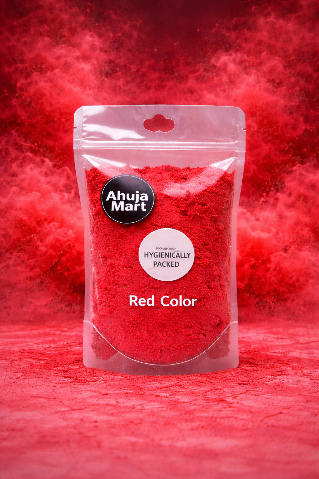 Ahuja Mart Red Color Powder (200g) Premium Bright Red Gulal for Holi | Hygienically Packed Festival Color | Smooth Texture, Vibrant & Long-Lasting