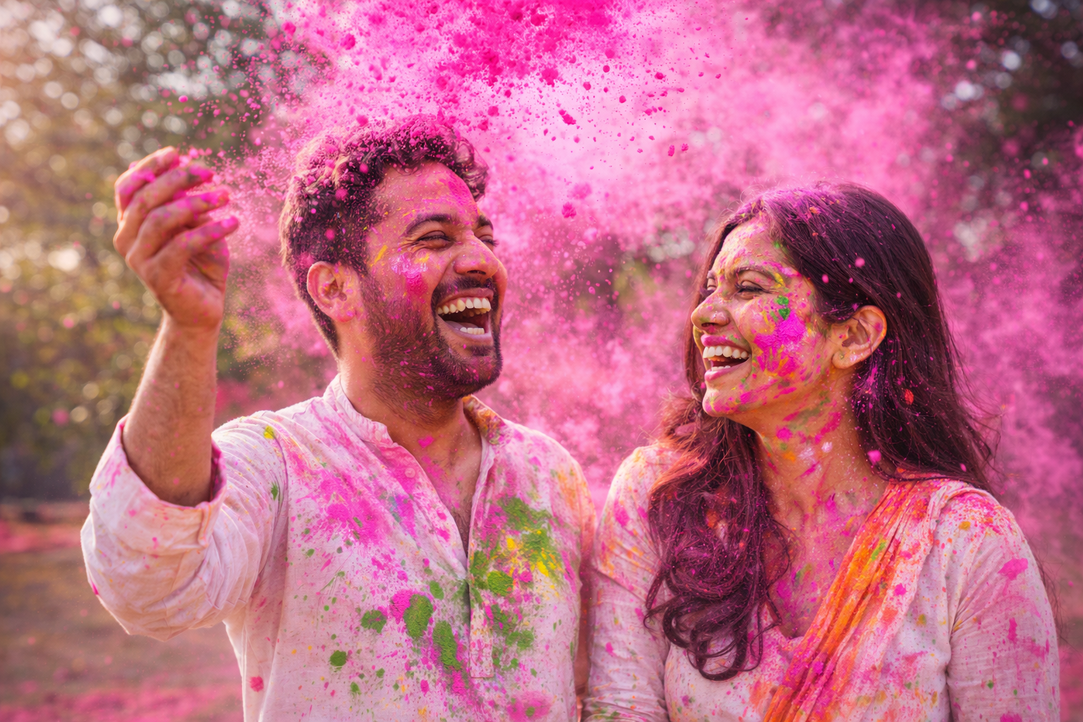 Ahuja Mart Pink Color Powder (500g) Premium Bright Pink Gulal for Holi | Hygienically Packed Festival Color | Smooth Texture, Vibrant & Long-Lasting